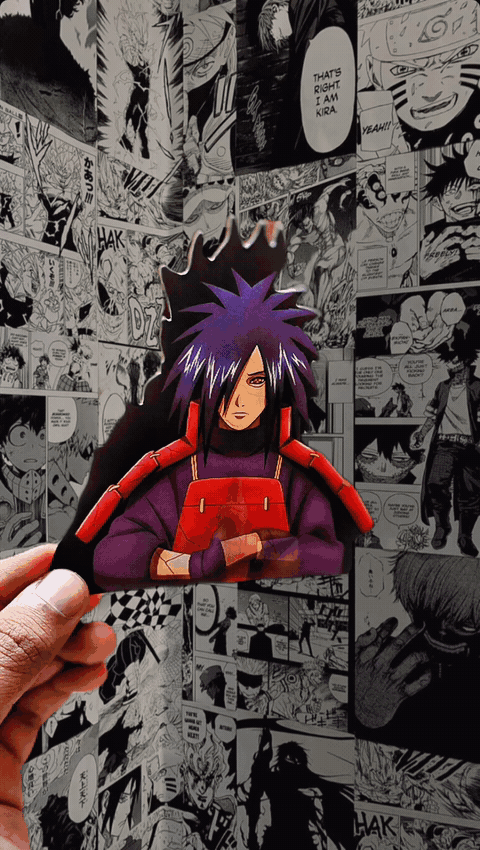 Madara Uchiha Gunbai Warfan 3D Sticker