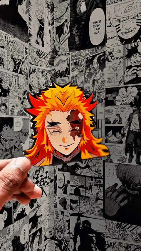 Rengoku Flame Dance 3D Sticker