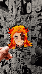 Rengoku Flame Dance 3D Sticker