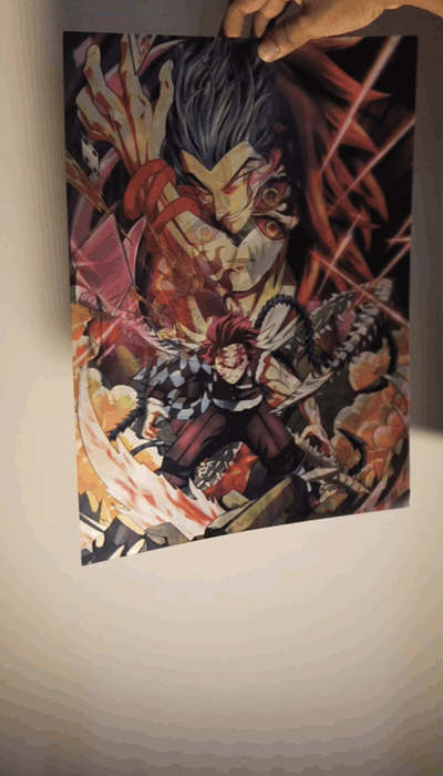 Jujutsu Kaisen x Hunter x Hunter x Demon Slayer Crossover 3D Lenticular Poster