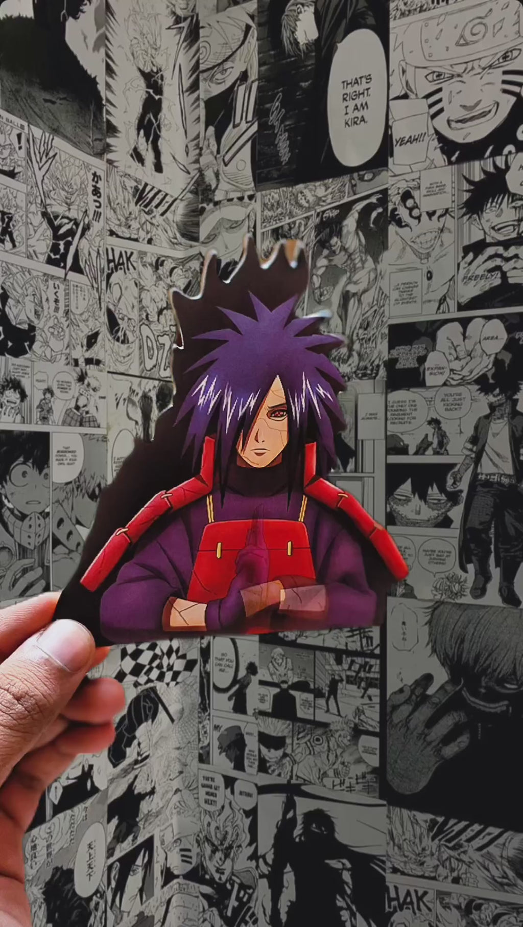 Madara Uchiha Gunbai Warfan 3D Sticker