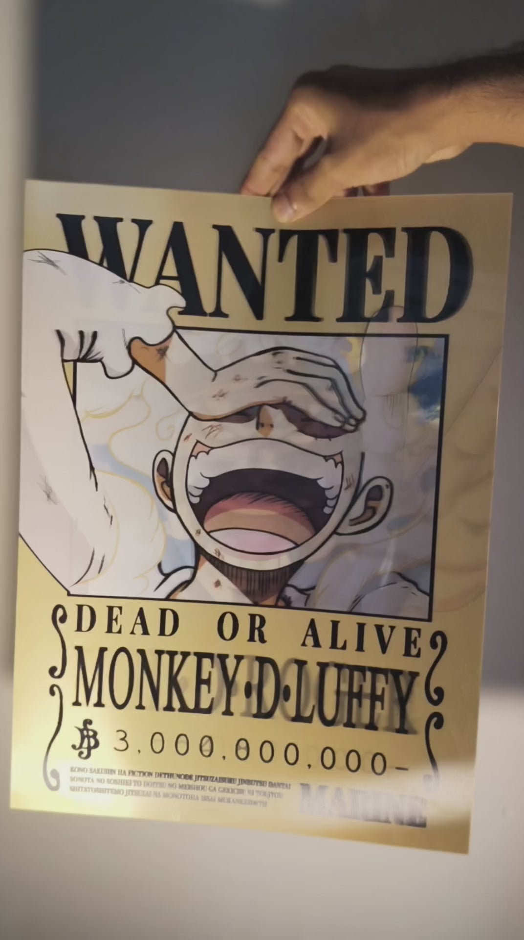 One Piece: Luffy Wanted Bounty Poster 3D Lenticular Art